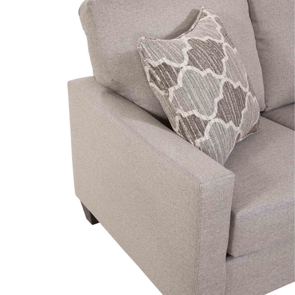 Queen Brown Linen Track Arm Sleeper Sofa with Pillows