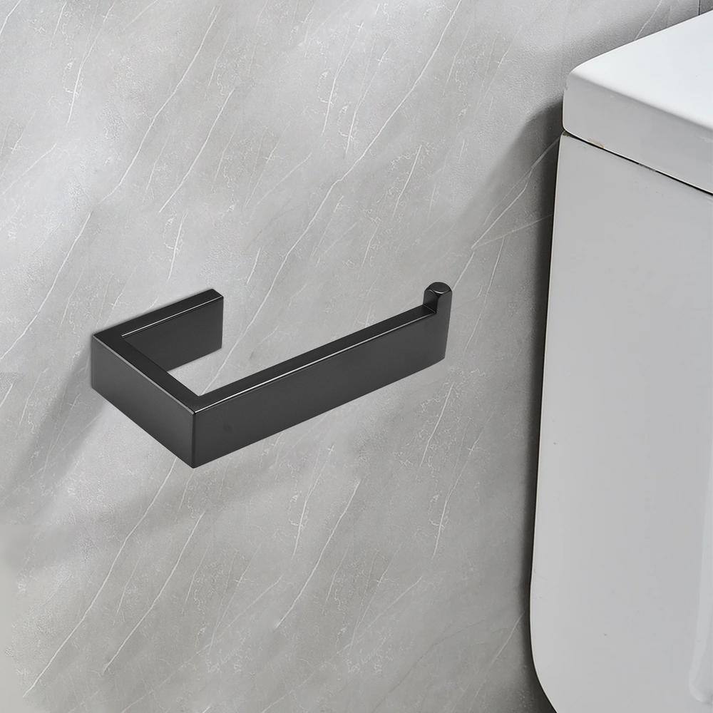 Matte Black Stainless Steel Wall Mounted Toilet Paper Holder