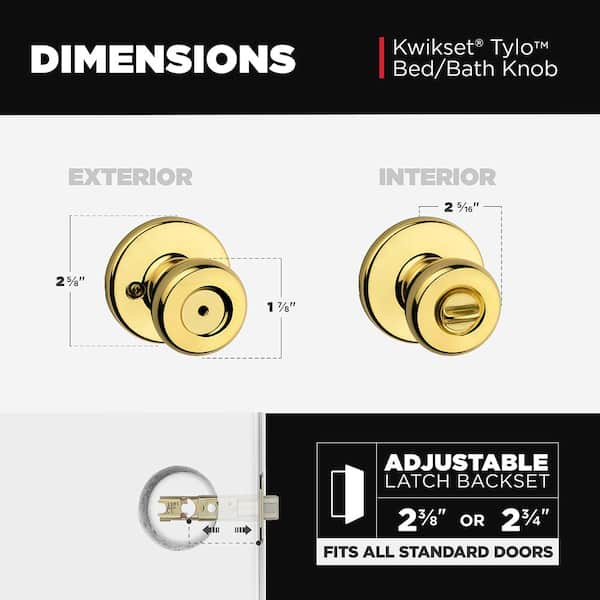 Tylo Polished Brass Bed/Bath Door Knob Featuring Microban Antimicrobial Technology Tylo Polished Brass Bed/Bath Door Knob Featuring Microban Antimicrobial Technology