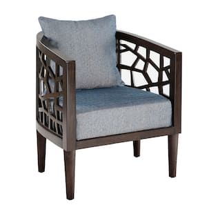 Crackle Blue Accent Chair 27 in. W x 29 in. D x 32.5 in. H