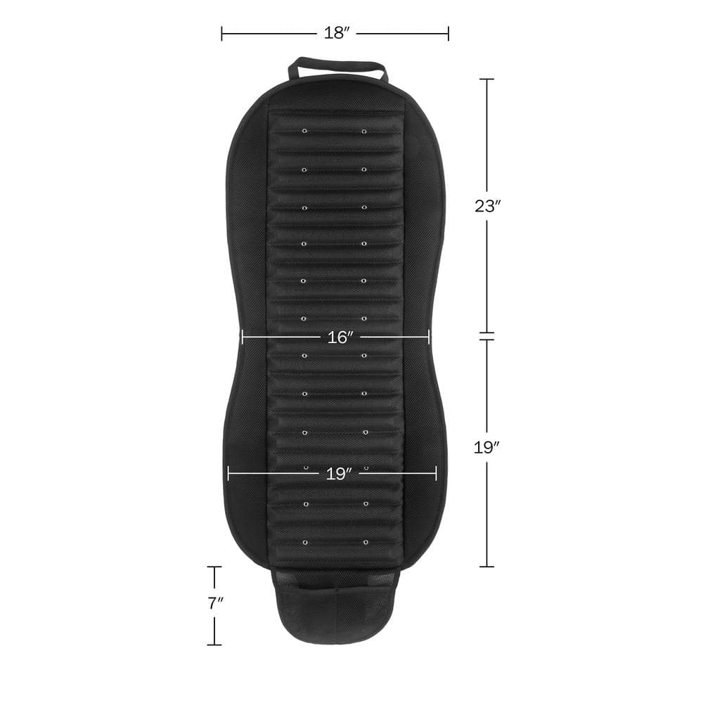 Black Mesh 12V Cooling Car Seat Cushion with Adjustable Fans