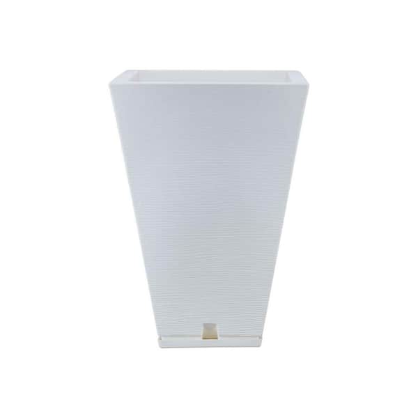 FLORIDIS Zurique Medium White Plastic Resin Indoor and Outdoor Planter Bowl