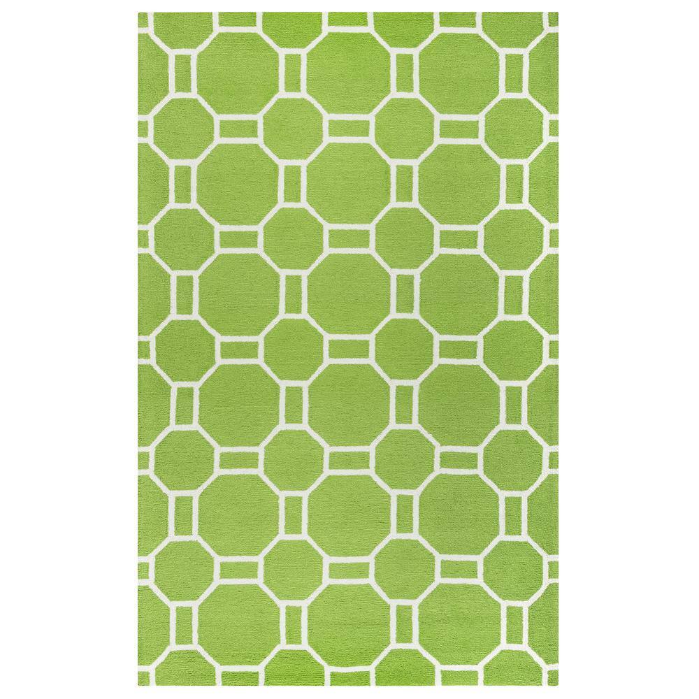 Rizzy Home Azzura Hill Lime Green Geometric 5 ft. x 8 ft. Outdoor Area