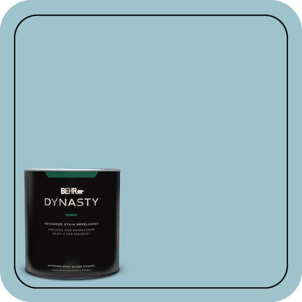 1 qt. #ICC-99 Alluring Blue Semi-Gloss Enamel Interior Stain-Blocking Paint and Primer