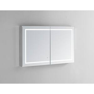 Royale Plus 48 in W x 30 in. H Recessed or Surface Mount Medicine Cabinet with Bi-View Door,LED Lighting,Mirror Defogger