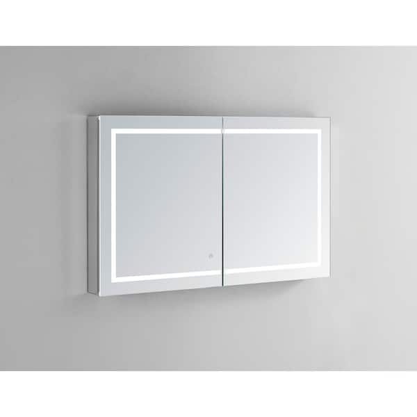 Aquadom Royale Plus 48 in W x 30 in. H Recessed or Surface Mount Medicine Cabinet with Bi-View Door,LED Lighting,Mirror Defogger