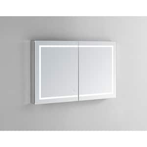 Royale Plus 48 in W x 36 in. H Recessed or Surface Mount Medicine Cabinet with Bi-View Door,LED Lighting,Mirror Defogger