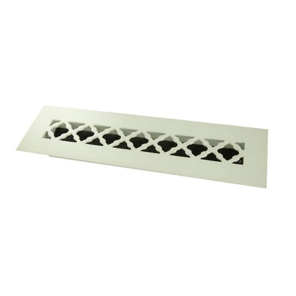 SteelCrest Tuscan 12 in. x 2-1/4 in. Steel Floor Register, White/Powder Coat with Single Blade Damper