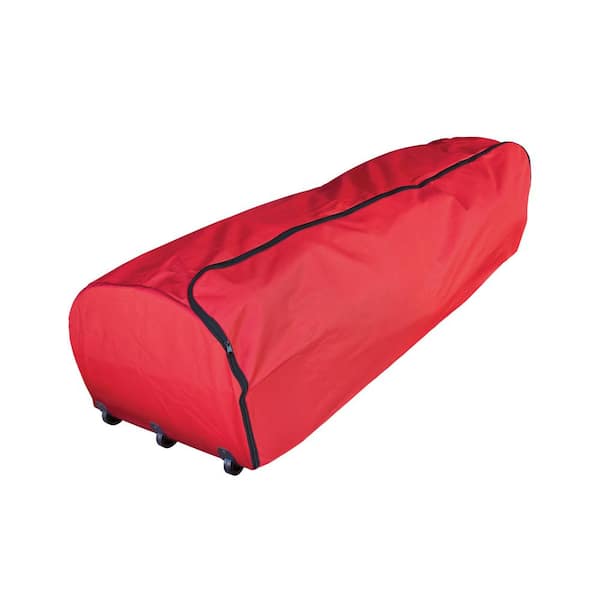 25.5 in. Artificial W x 74 in. Artificial D Red Rolling Christmas Tree Storage Bag