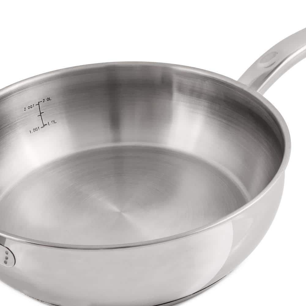 Belly Shape 9.5" Stainless Steel Deep Skillet with Lid