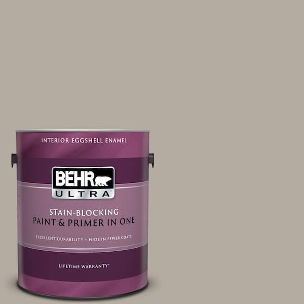 BEHR ULTRA 1 gal. #UL260-8 Perfect Taupe Eggshell Enamel Interior Paint and Primer in One