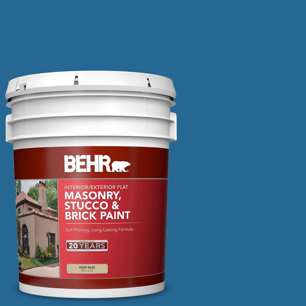 5 gal. #OSHA-1 OSHA SAFETY BLUE Flat Interior/Exterior Masonry, Stucco and 