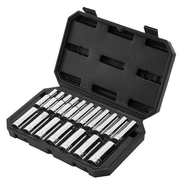 Socket Set, 1/2 in. Drive Socket Tool Set, Mechanic Tool Kit with Storage Case for Repair, 18-Pieces 2025 update