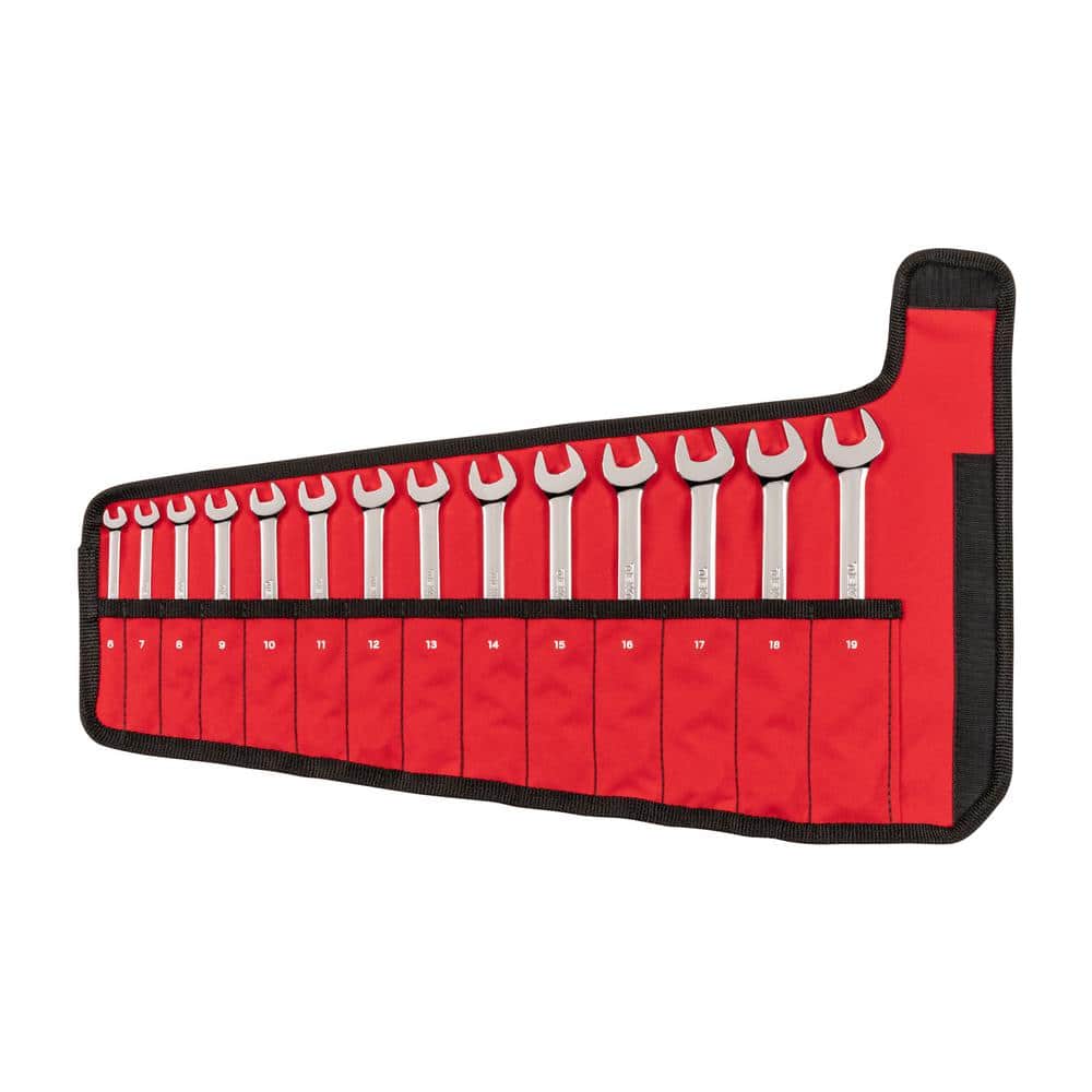 TEKTON 6 19 mm Combination Wrench Set with Pouch (14Piece) WCB94201 The Home Depot
