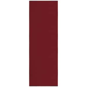 Oscar Collection Non-Slip Rubberback Modern Solid Design 2x5 Indoor Runner Rug, 1 ft. 8 in. x 4 ft. 11 in., Red