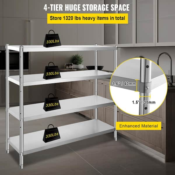 Relaxdays Heavy Duty Shelving Set Of 2 H X W X D: 180 X 60 X 30 Cm, 500 Kg, Steel, Storage Shelf, Basement, Garage, For Plug-in, Silver - View #10
