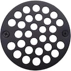 4 in. Brass Shower Strainer Grid with Screws in Oil Rubbed Bronze