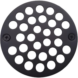 4 in. Brass Shower Strainer Grid with Screws in Oil Rubbed Bronze