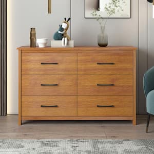 Gianni 6-Drawer Walnut 47.2 in. Dresser with Ultra Fast Assembly