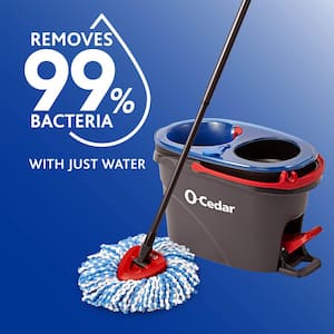 RinseClean Clean Water Spin Mop and Bucket System  2 Machine Washable Mop Head Replacements  PowerCorner Outdoor Broom