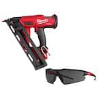 M18 FUEL 18-Volt Lithium-Ion Brushless Cordless Gen 2 15GA Finish Nailer Tool Only w/Tinted Anti Scratch Safety Glasses