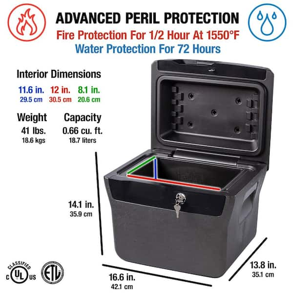 0.66 cu. ft. Fireproof & Waterproof Safe File Box