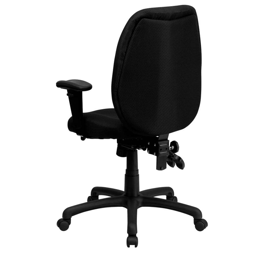 ErgoFlex High Back Executive Swivel Chair with Lumbar Support, Black Nylon