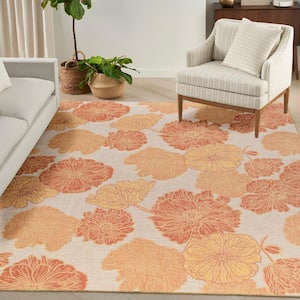 Garden Oasis Coral 8 ft. x 10 ft. Nature-inspired Contemporary Area Rug