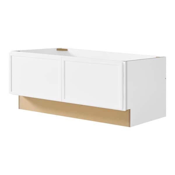 Leyton 36 in. W x 24 in. D x 16.5 in. H Ready to Assemble Plywood Slim Shaker Bench Base Kitchen Cabinet in Alpine White