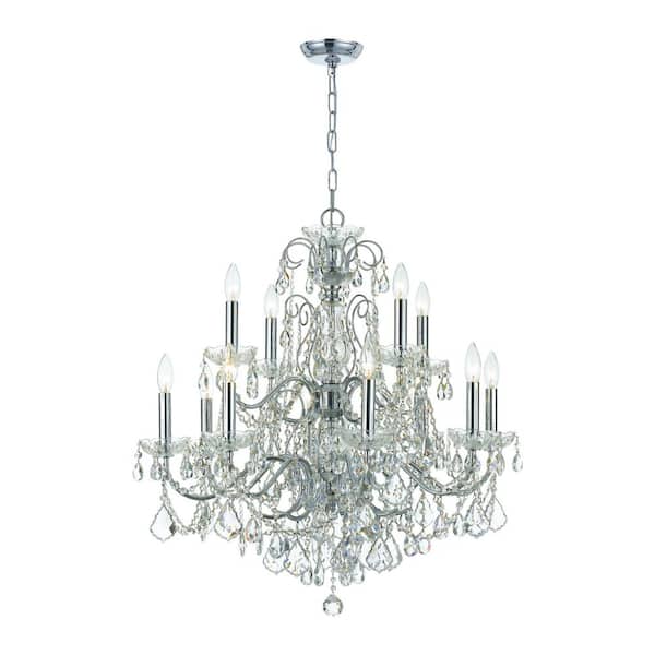 Crystorama Imperial 12-Light Polished Chrome Crystal Chandelier