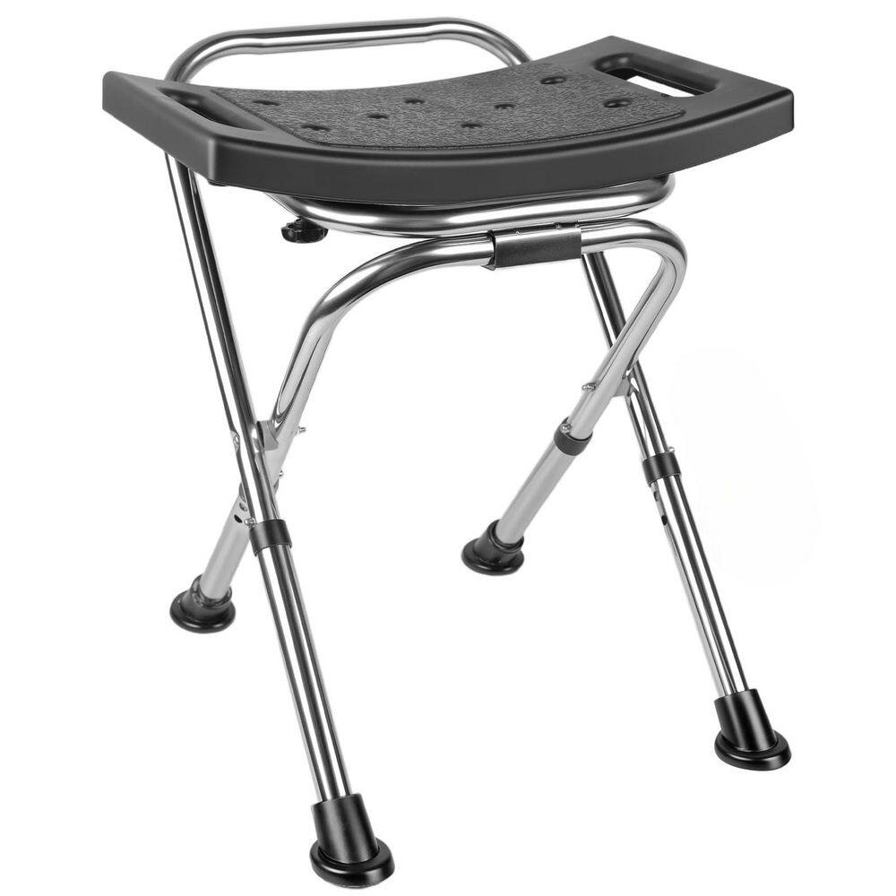 24 in. W Freestanding Stainless Steel Adjustable Height Folding Shower Chair Seat with Anti-Slip Feet in Black price history on PriceWatchPro
