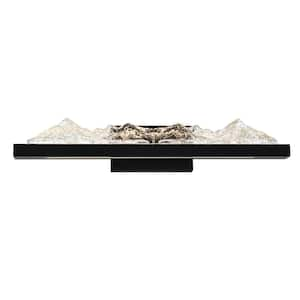 Himalayas 26 in. 1-Light Integrated LED Black Vanity Light