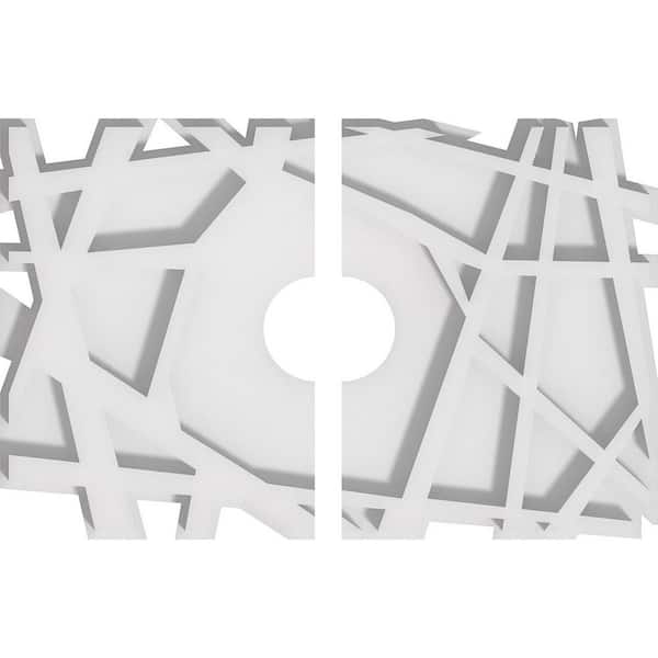 Ekena Millwork 12 in. x 8 in. x 1 in. Novo Architectural Grade PVC Contemporary Ceiling Medallion (2-Piece)
