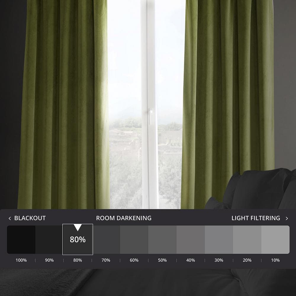 White Velvet Room-Darkening 96" Indoor Curtain Panel