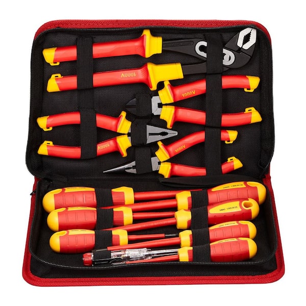 Insulated Screwdriver Set, 1000-Volt Insulated Electrician Tool Set, 12-Piece Professional Electrical Screwdriver Set