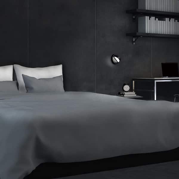 Wink 1-Light Black Hardwired Swing Arm Wall Lamp with 3000K