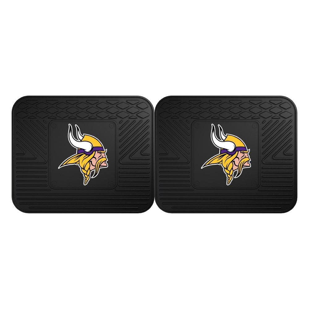 FANMATS NFL Minnesota Vikings Black Heavy Duty 2-Piece 14 in. x 17 in.  Vinyl Utility 12319 - The Home Depot