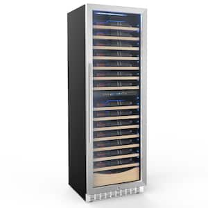 23.4 in. 112 Bottles Dual Zone Built-in/Freestanding Beverage and Wine Cooler in Silver