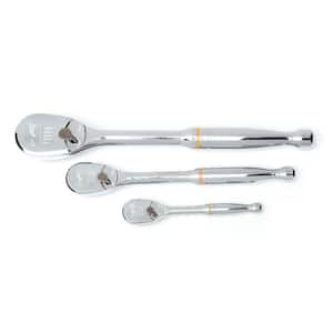 1/4 in., 3/8 in. and 1/2 in. Drive 90-Tooth Teardrop Ratchet Set (3-Piece)
