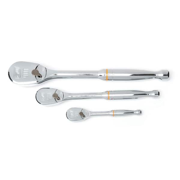 GEARWRENCH 1/4 in., 3/8 in. and 1/2 in. Drive 90-Tooth Teardrop Ratchet Set (3-Piece)