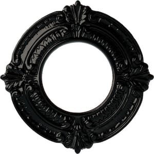 9 in. x 4-1/8 in. ID x 5/8 in. Benson Urethane Ceiling Medallion (Fits Canopies upto 4-1/8 in.), Black Pearl