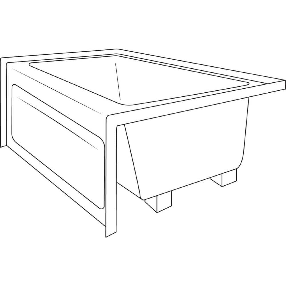 Amiga 72" White Acrylic Alcove Soaking Bathtub