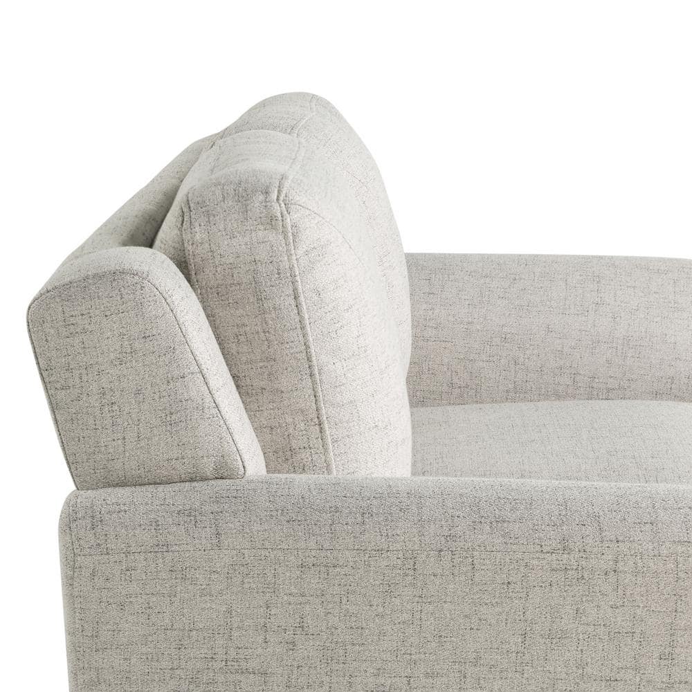 Beige Tufted Microfiber Loveseat with Flared Arms