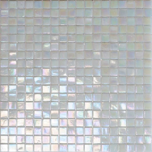 Apollo Tile Skosh Glossy Dark Bone White 11.6 in. x 11.6 in. Glass Mosaic Wall and Floor Tile (18.69 sq. ft./case) (20-pack)