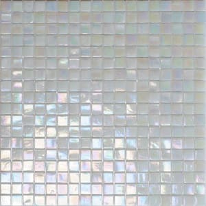 Skosh Glossy Dark Bone White 11.6 in. x 11.6 in. Glass Mosaic Wall and Floor Tile (18.69 sq. ft./case) (20-pack)