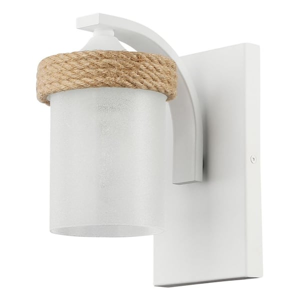 Chatham 1-Light Wall Sconce in Natural White with Clear Sandblasted Glass