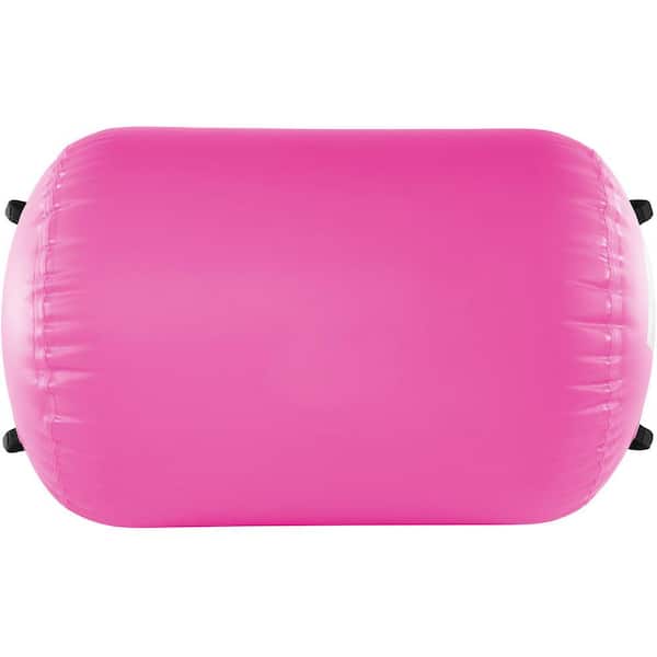 Air Mat Tumble Track Air Spot, Round Inflatable Air Roller with Electric Pump, Area 7.89, Pink, 23.6 x 48.4 inches