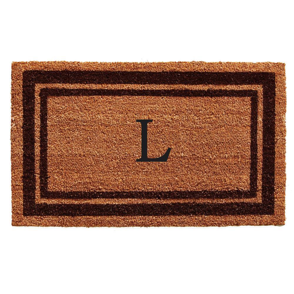 Brown Border Monogram Door Mat 24 in. x 36 in. (Letter L) price history on PriceWatchPro