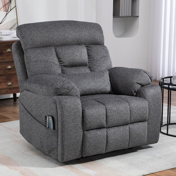 YOFE Upgraded Flagship 4 Motor Independent Control Oversized 180 Lay Flat Gray Chenille Electric Power Lift Recliner Chair CamyGY GI047W547S00 Recliner01 The Home Depot