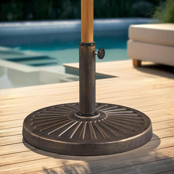 bronze patio umbrella stand Treasure Garden 50lb Art Deco Base, Finish It securely holds umbrellas with poles up to 1.5 50 LBS Patio Umbrella Stand,